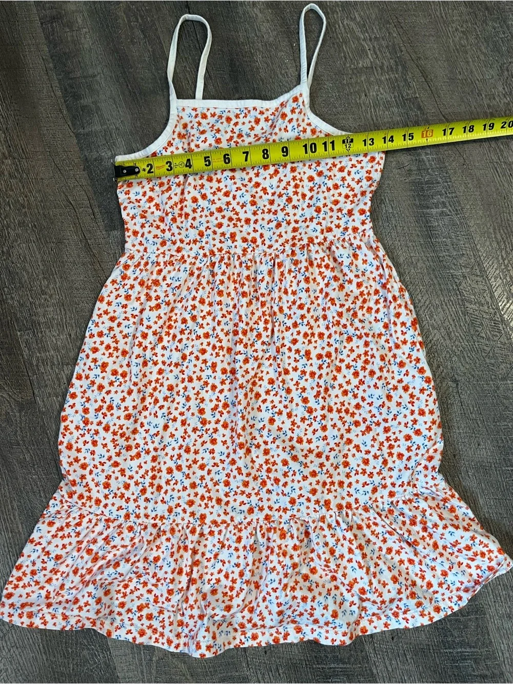 Girls 14-16 Old Navy White Flower Sundress with Orange Floral Print